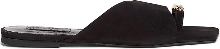 Women's Jodie Nubuck Leather Flats - Black - Size 5.5