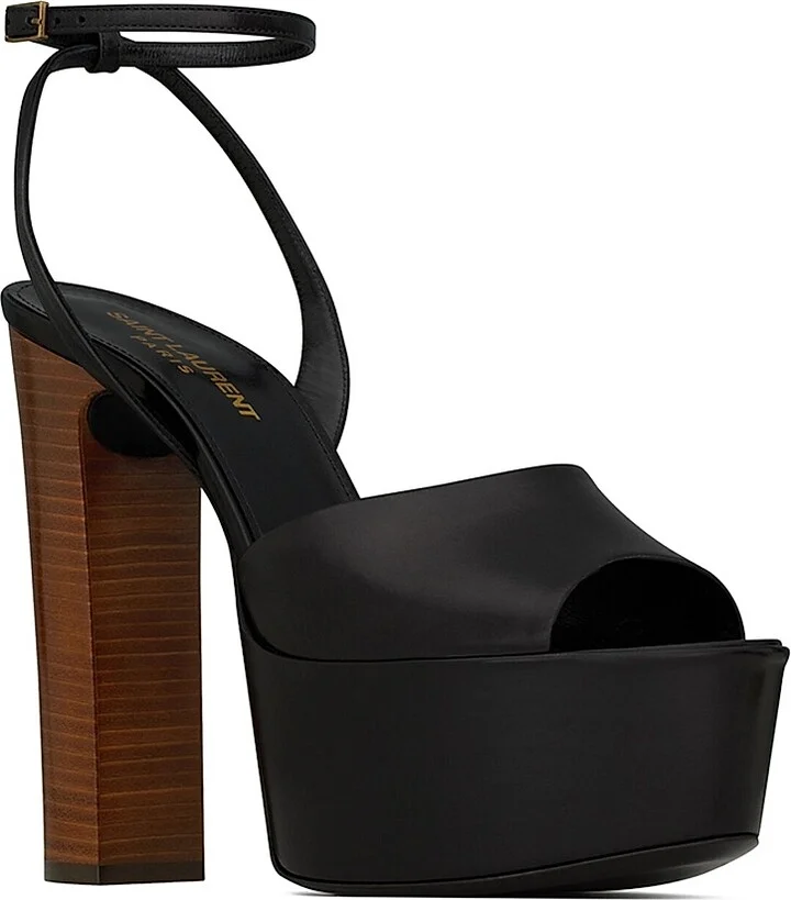 Women's Jodie Platform Sandals in Shiny Leather - Black - Size 5.5 - Image 2