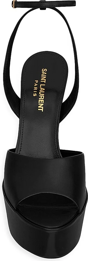 Women's Jodie Platform Sandals in Shiny Leather - Black - Size 5.5 - Image 3