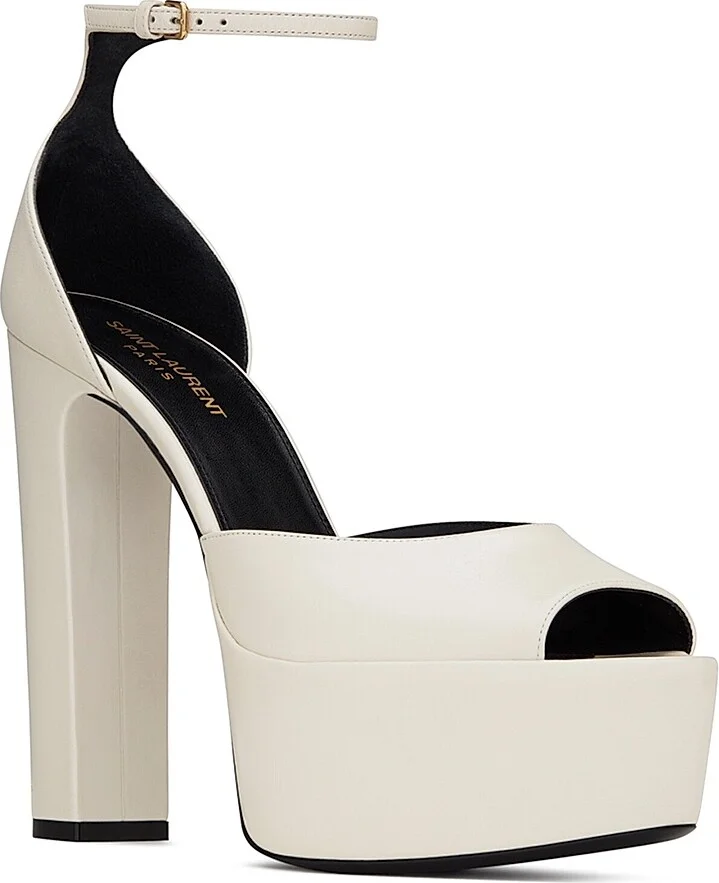 Women's Jodie Platform Sandals in Smooth Leather - Pearl - Size 9 - Image 2