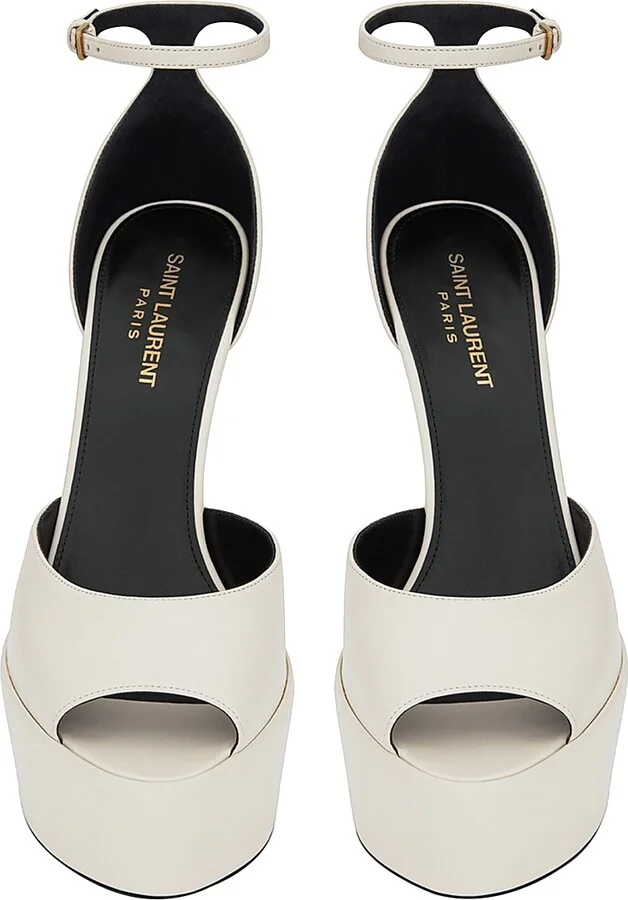 Women's Jodie Platform Sandals in Smooth Leather - Pearl - Size 9 - Image 3