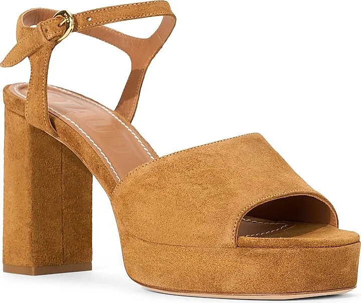 Women's Jodie Suede 100MM Platform Heels - Tan - Size 5 - Image 2