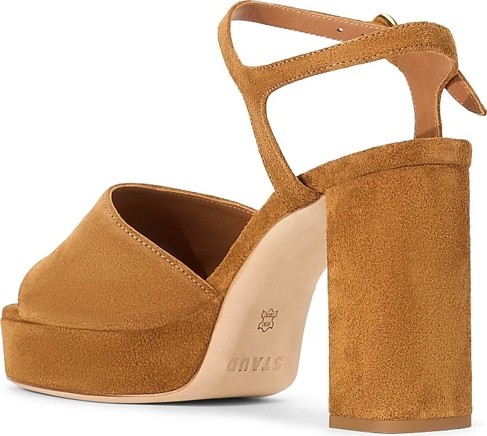 Women's Jodie Suede 100MM Platform Heels - Tan - Size 5 - Image 3