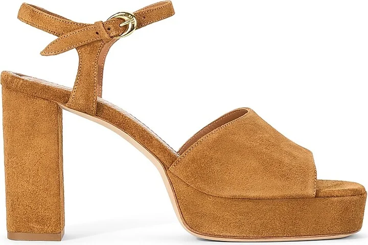 Women's Jodie Suede 100MM Platform Heels - Tan - Size 5