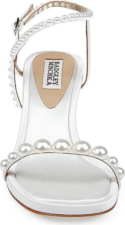 Women's Jolie 65MM Satin Evening Sandals - White Satin - Size 5 - Image 4