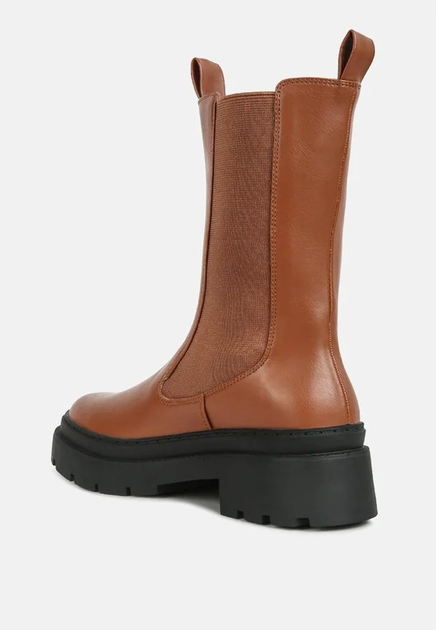 Womens jolt elasticated gussets lug sole boots - Image 5