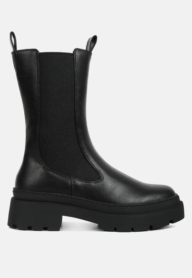 Womens jolt elasticated gussets lug sole boots