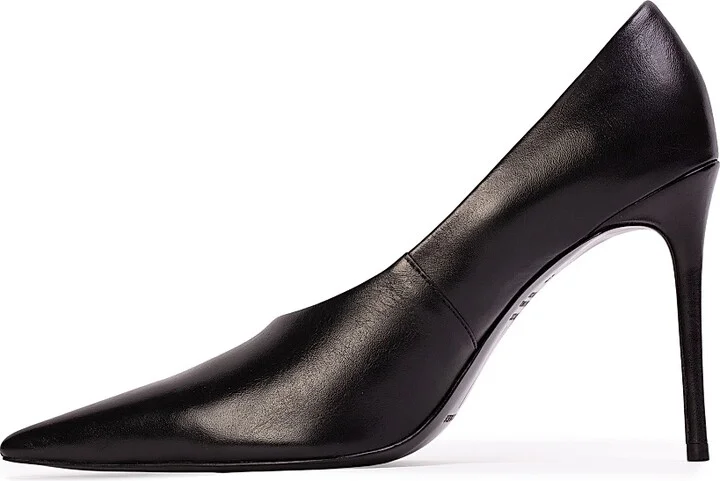 Women's Jona 100MM Leather Pumps - Black Leather - Size 6 - Image 4