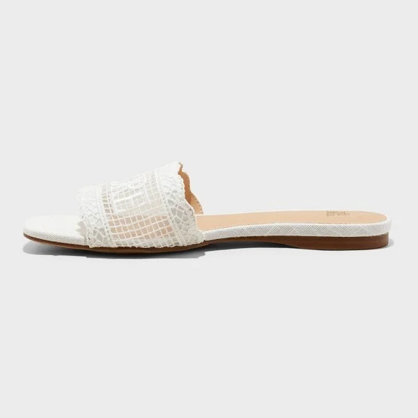 Women's Josephina Lace Flat Sandals - Wild Fable™ : Slip-On, Memory Foam, Open Toe - Image 2