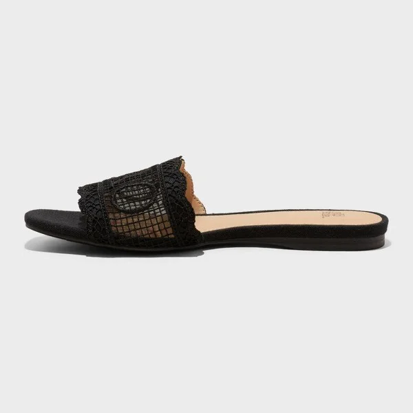 Women's Josephina Lace Flat Sandals - Wild Fable™ : Slip-On, Memory Foam, Open Toe - Image 3