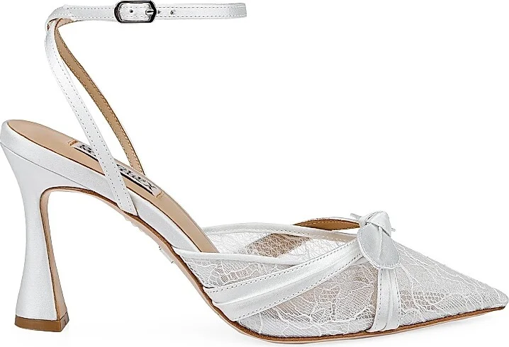 Women's Josie 85MM Satin Pumps - White Satin - Size 5.5