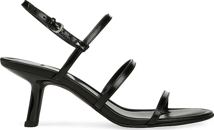 Women's Josie Leather Caged Sandals - Black - Size 6