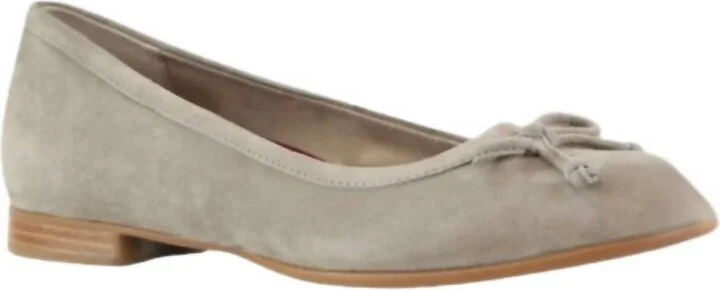 Women's Joslyn Ballet Flat Shoes In Deep Taupe Suede