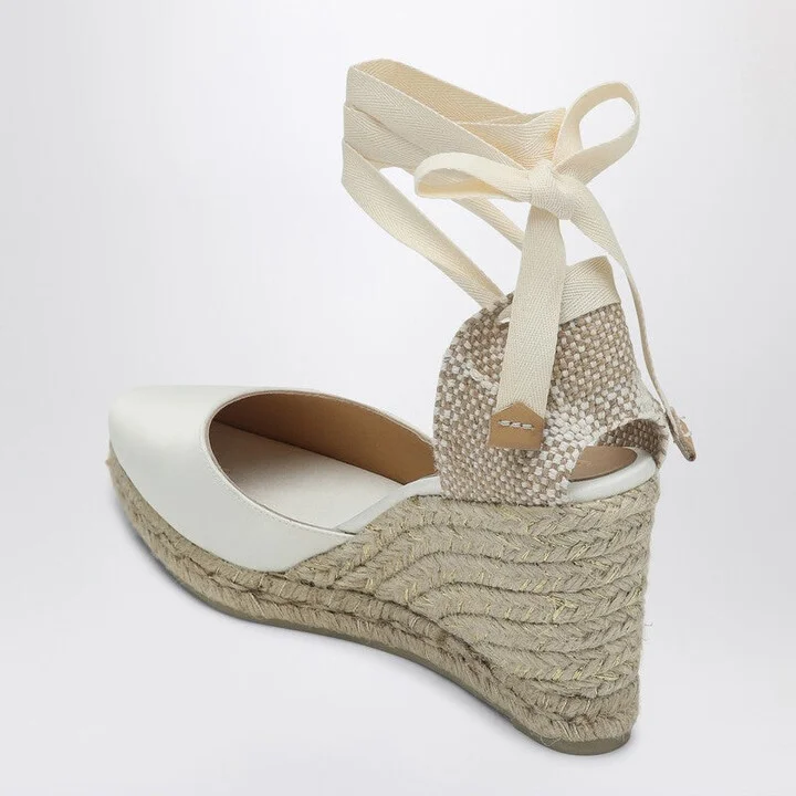 Women's Joyce White Espadrilles In Satin - Image 2