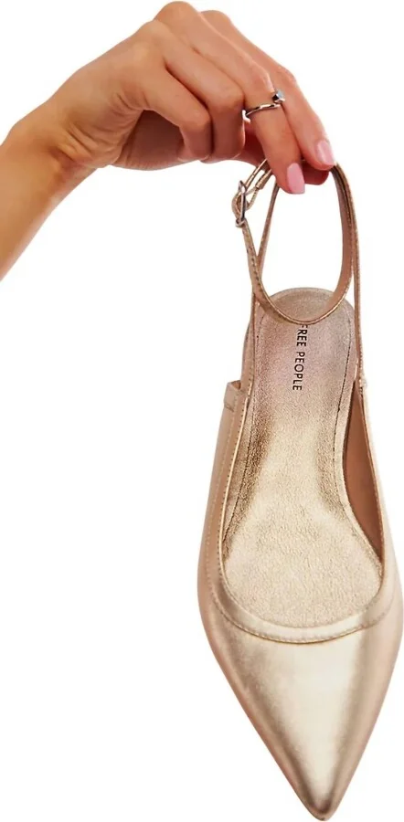 Women's Jules Point Wrap Flats In Gold