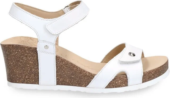 Women's Julia B1 Wedge White Leather Sandals
