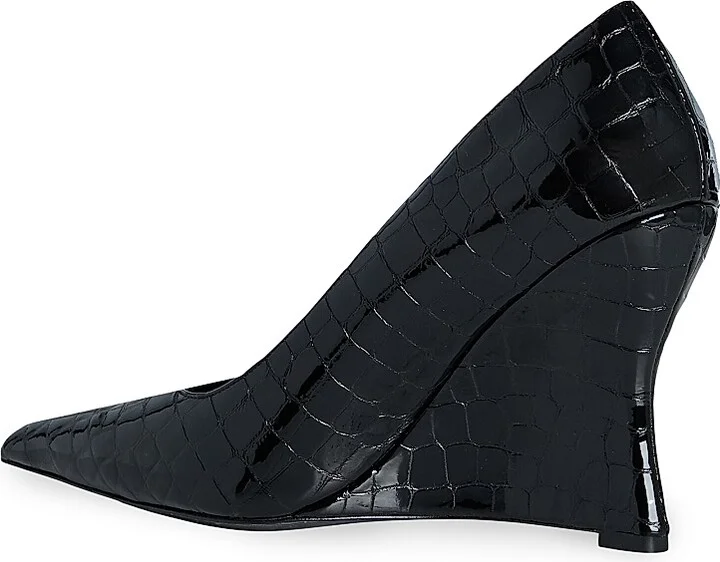 Women's Julianna 110MM Leather Pumps - Black Croco - Size 6 - Image 3