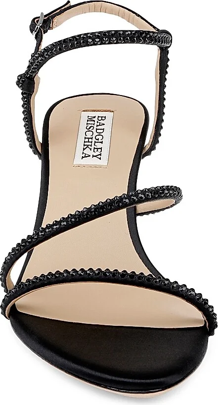 Women's Julianna 65MM Satin Sandals - Black Satin - Size 5 - Image 4