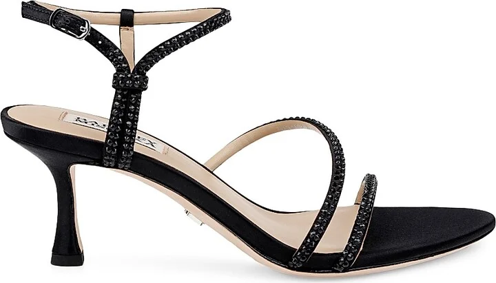 Women's Julianna 65MM Satin Sandals - Black Satin - Size 5