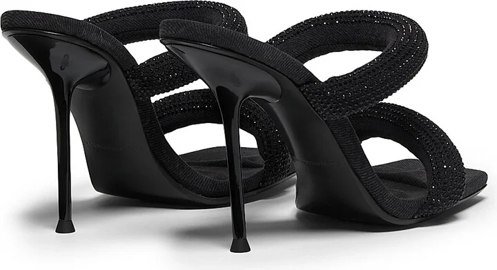Women's Julie Tubular 105MM Crystal-Embellished Sandals - Washed Black - Size 5 - Image 3