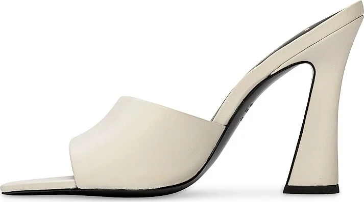 Women's Junie 100MM Leather Mules - Coconut Nappa - Size 11 - Image 5