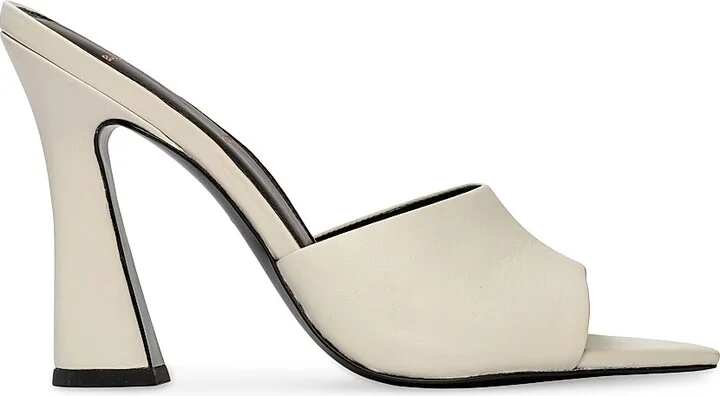Women's Junie 100MM Leather Mules - Coconut Nappa - Size 11