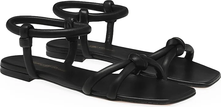 Women's Juno 05 Knotted Leather Sandals - Black - Size 7.5 - Image 2