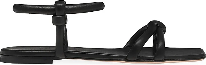 Women's Juno 05 Knotted Leather Sandals - Black - Size 7.5