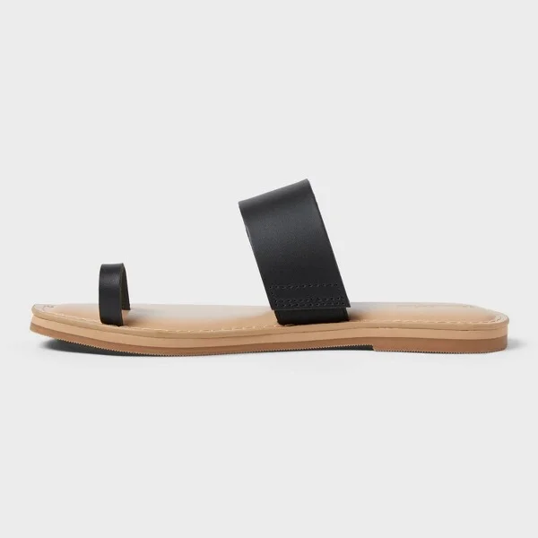 Women's Juno Toe Ring Flat Sandals - Universal Thread™ : Memory Foam, Slip On, Open Square Toe - Image 2
