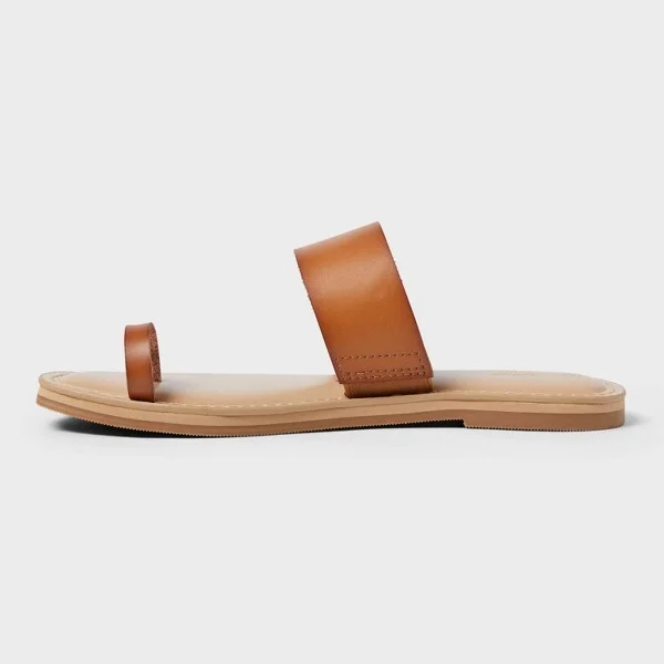Women's Juno Toe Ring Flat Sandals - Universal Thread™ : Memory Foam, Slip On, Open Square Toe - Image 4