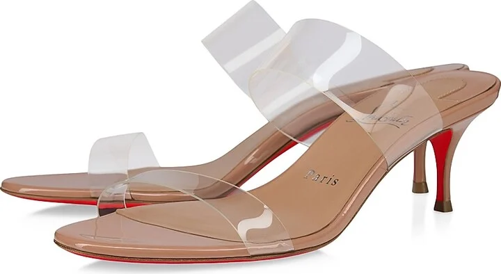 Women's Just Nothing 55MM Leather Sandal Heels - Blush - Size 4 - Image 2