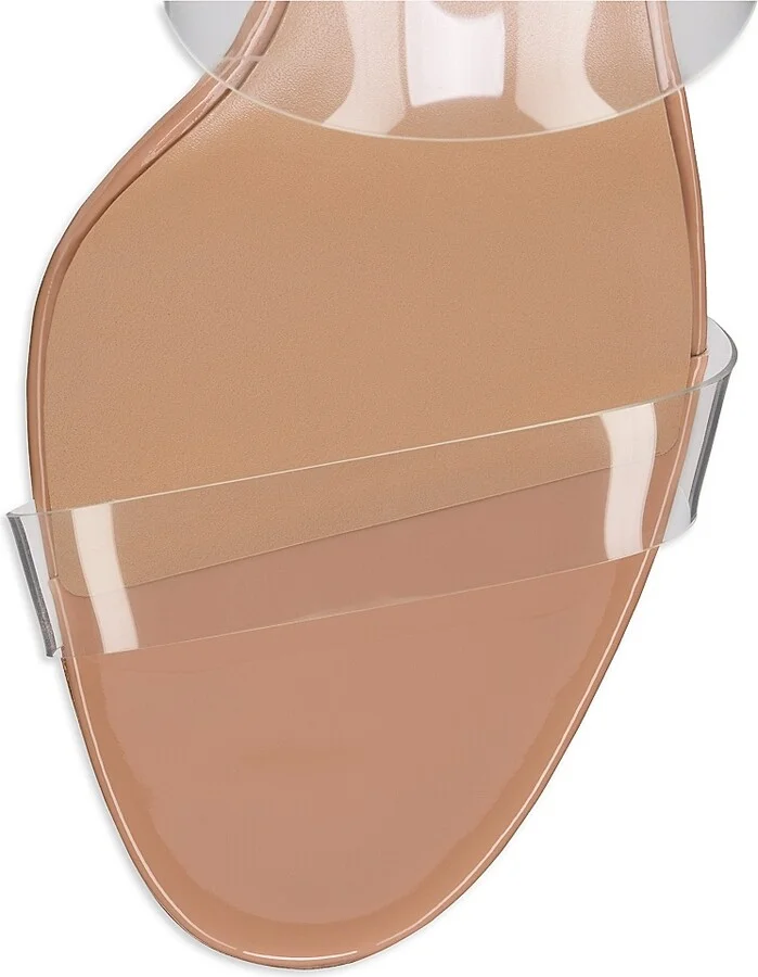 Women's Just Nothing 55MM Leather Sandal Heels - Blush - Size 4 - Image 4