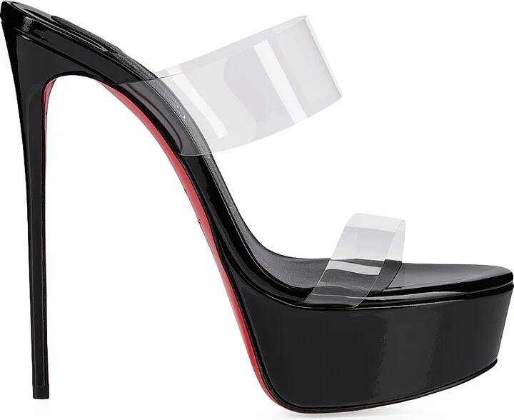Women's Just Nothing Alta 150MM Patent Leather Sandal Heels - Black - Size 6.5