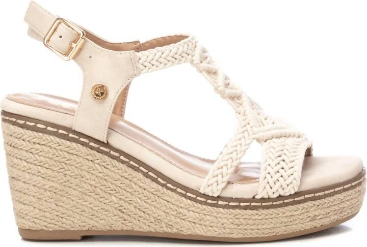 Women's Jute Wedge Sandals By Xti 142834 In Ice