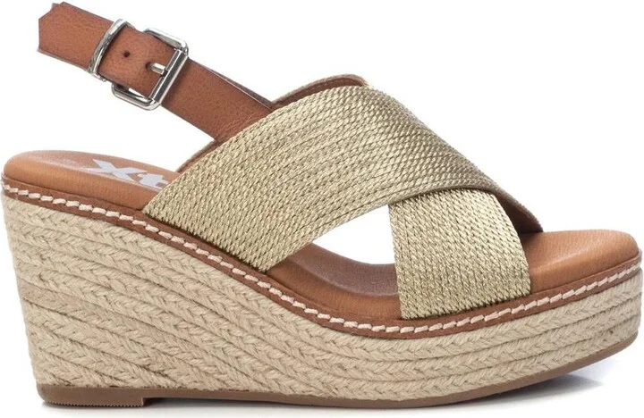 Women's Jute Wedge Sandals By Xti, Gold