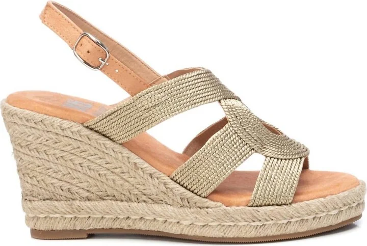 Women's Jute Wedge Sandals In Gold