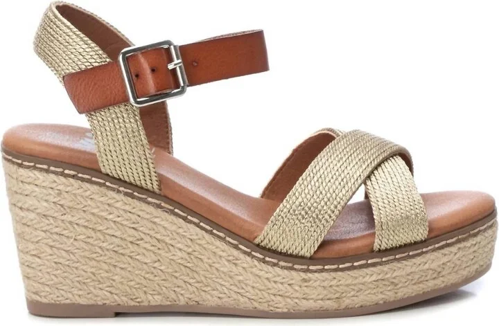 Women's Jute Wedge Sandals In Gold