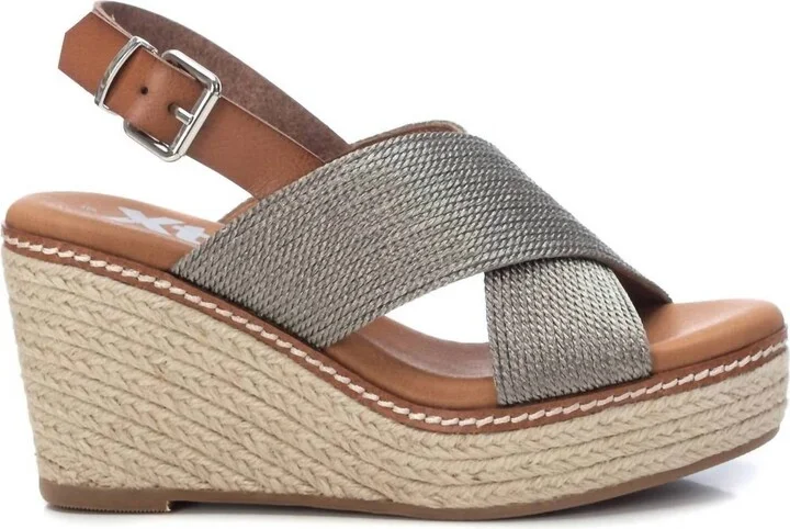 Women's Jute Wedge Sandals In Grey