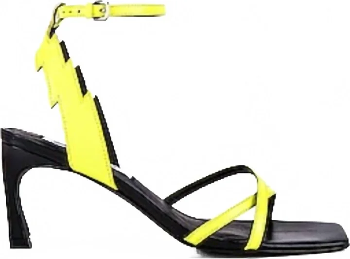Women's Kadae Heels In Neon Yellow And Black