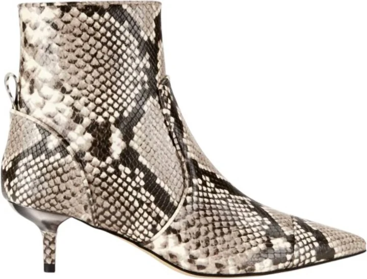 Women's Kadence Snake Embossed Ankle Booties In Sand