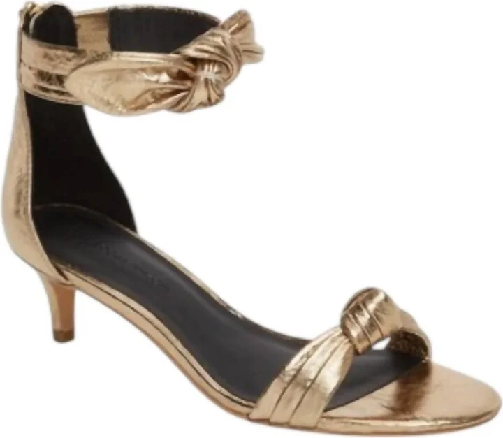 Women's Kaley Kitten Heel Sandal In Gold Distressed Metallic