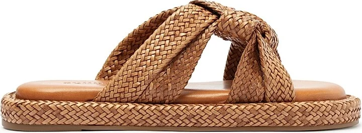 Women's Kali Braided Flat Sandals - Cuoio Brown - Size 8.5