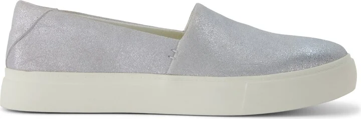 Womens Kameron Slip On Sneaker Light Grey Metallic Suede