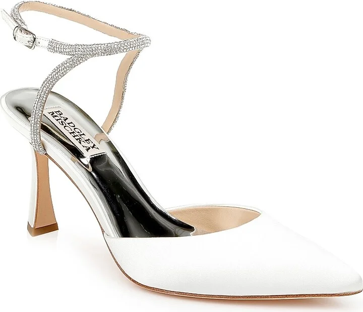 Women's Kamilah 80MM Embellished Satin Pumps - White Satin - Size 5.5 - Image 2