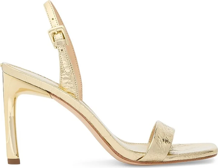 Women's Kasia 90MM Metallic Leather Slingback Sandals - Gold - Size 6