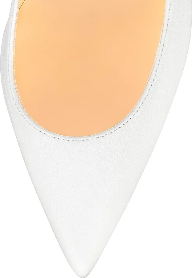 Women's Kate 85MM Leather Pumps - White - Size 5 - Image 4