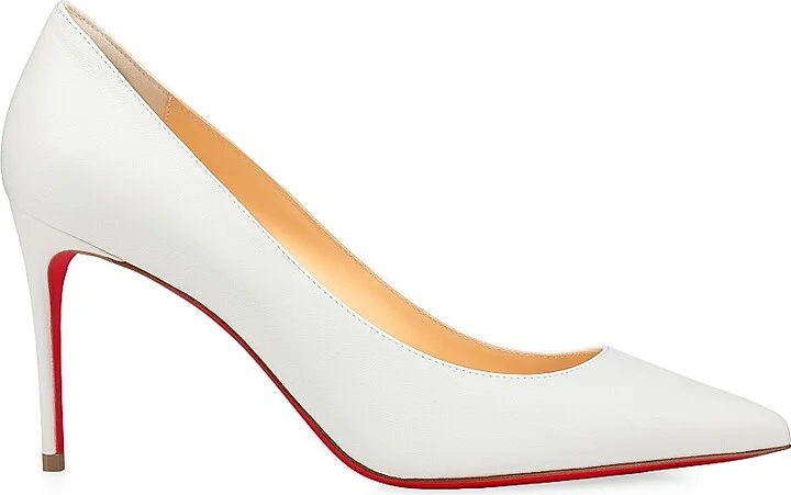 Women's Kate 85MM Leather Pumps - White - Size 5