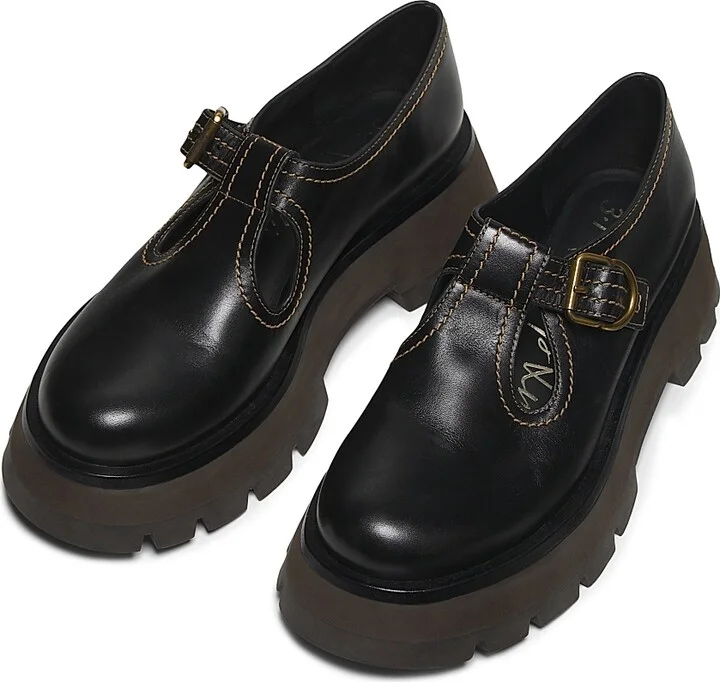 Women's Kate Leather Mary Jane Loafers - Black - Size 7 - Image 4