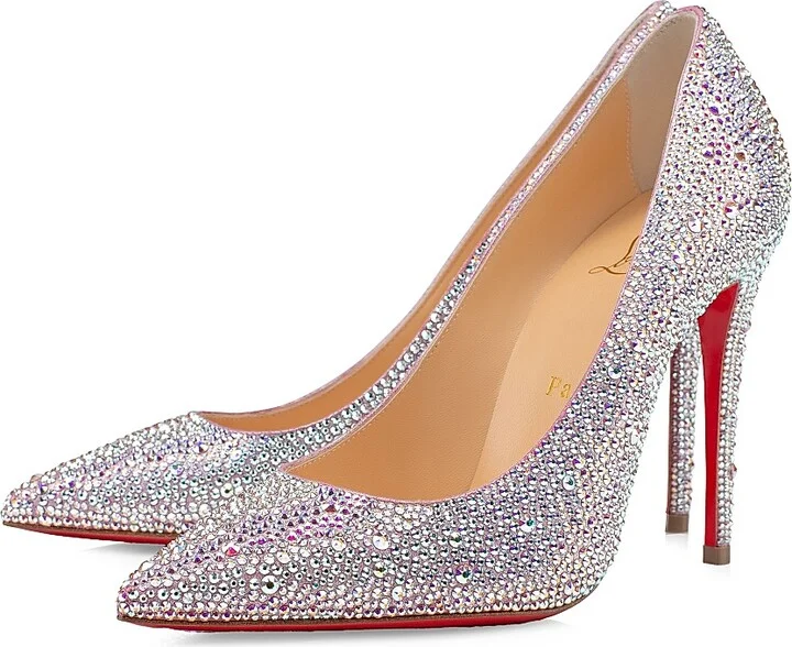 Women's Kate Strass Metallic Suede 100MM Pumps - Version Ab - Size 4 - Image 2
