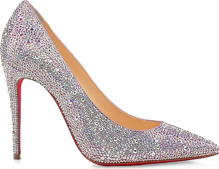 Women's Kate Strass Metallic Suede 100MM Pumps - Version Ab - Size 4